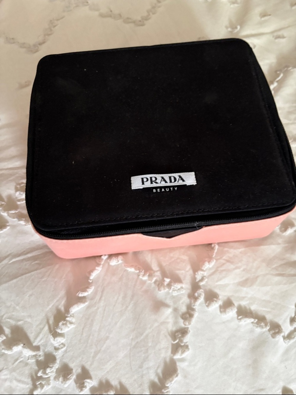 Prada Black and Pale Pink Beauty Case